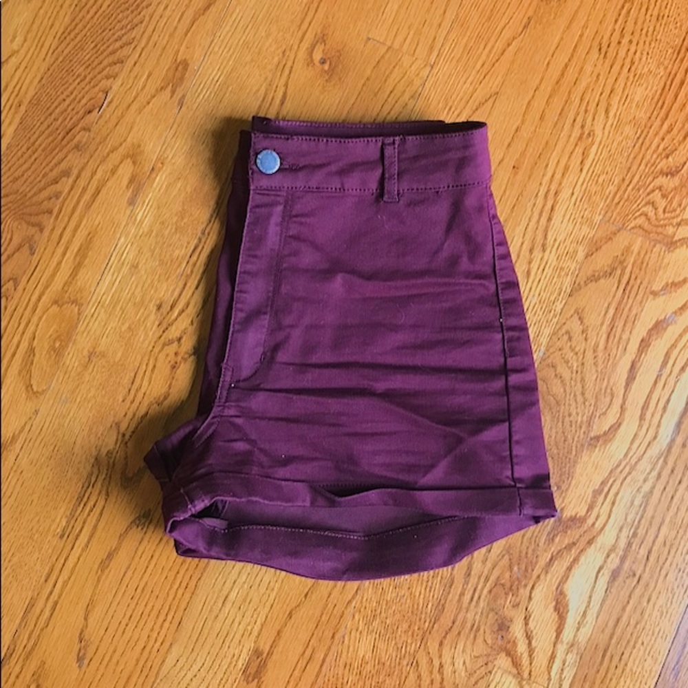 High waisted, maroon,  size 10, H&M shorts